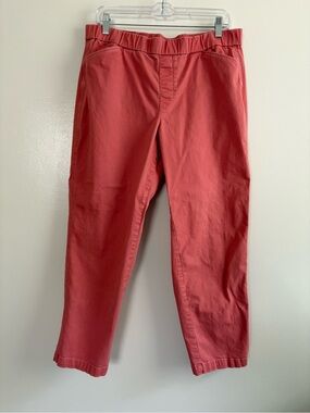 Lands' End Women's Coral Sport Knit Mid-Rise Pull-On Crop Pants Size 14
